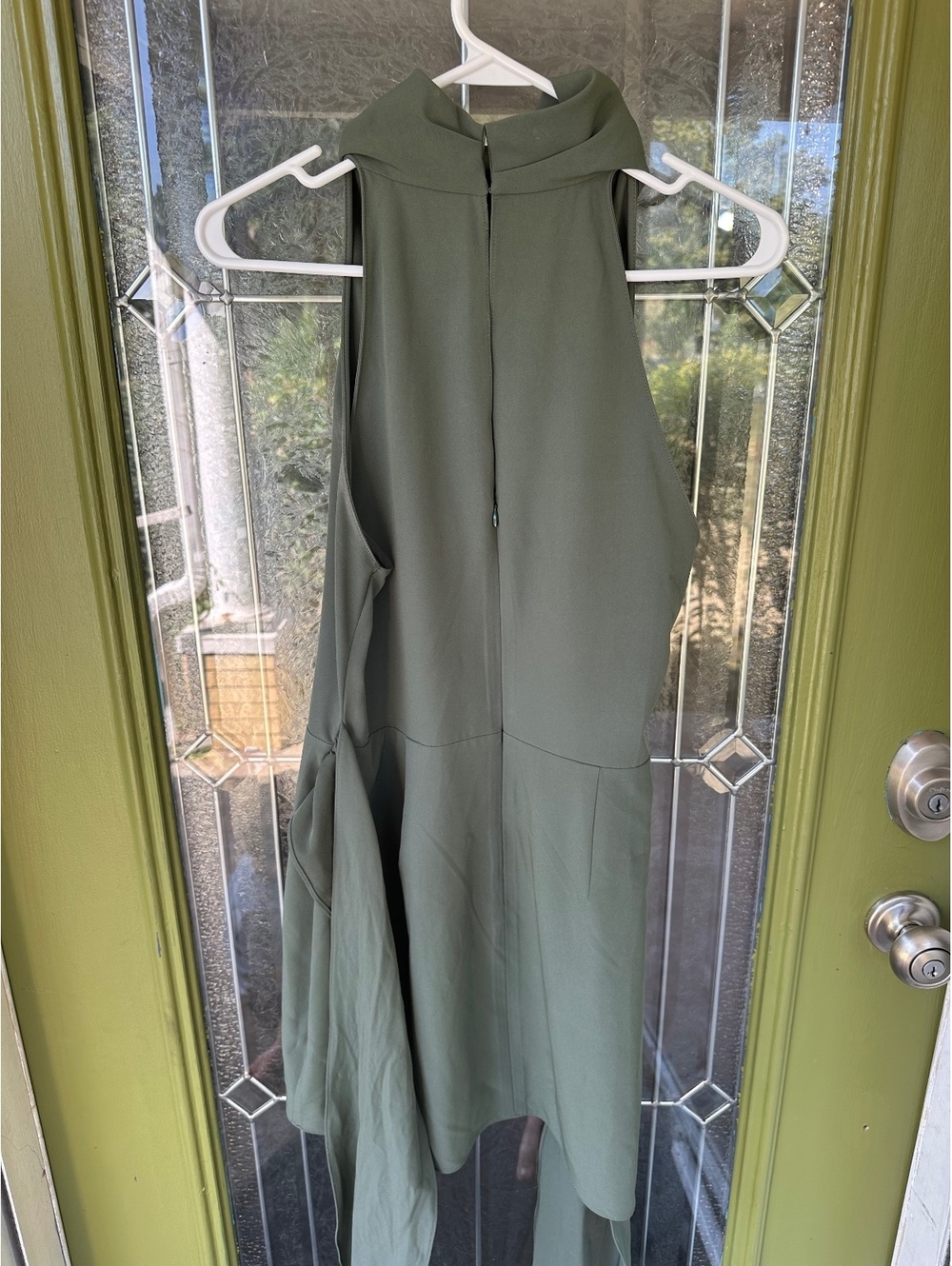 Amanda Uprichard Olive Green Sleeveless High Neck Dress Size large - Picture 4 of 6